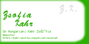 zsofia kahr business card